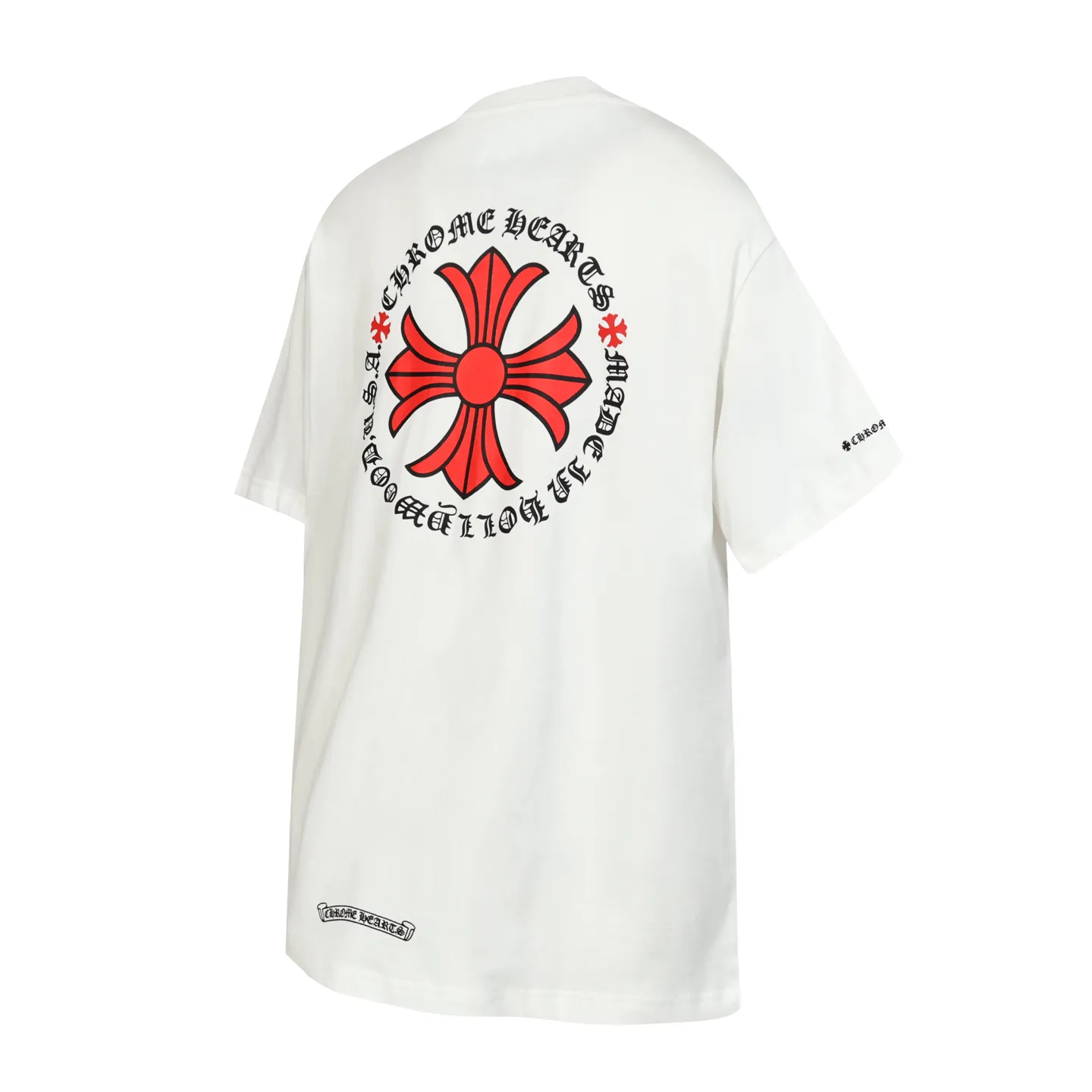 P150 Cross-border running quantity model, please do not place an order if you are pursuing quality - Chrome Hearts/Chrome Heart Cross Sanskrit short-sleeved T-shirt - High weight, high density and high quality. The wool is soft, delicate and skin-friendly. It feels soft and silky. It has excellent warmth and skin-friendly properties. - Customized weaving and dyeing, no color difference. No matter the fabric or workmanship details, it is better than the ordinary version on the market. -Colour: black white -Size: S M L XL